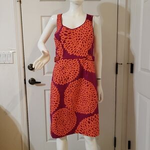 Boden Vibrant Purple and Coral Midi Dress